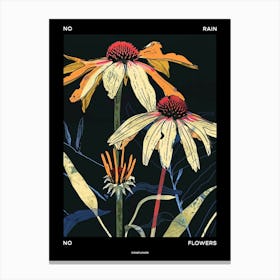 No Rain No Flowers Poster Coneflower 2 Canvas Print