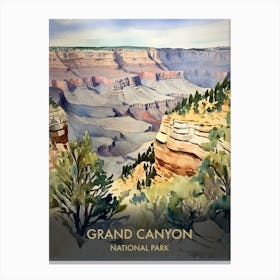 Grand Canyon National Park Watercolour 2 Canvas Print