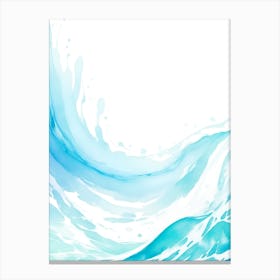 Blue Ocean Wave Watercolor Vertical Composition 147 Canvas Print