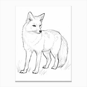 B&W Arctic Fox Canvas Print