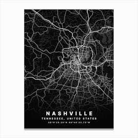 Nashville Tennessee USA Black Map Leinwandbilder