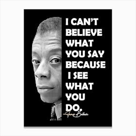 James Baldwin African-American writer and civil rights activist with Quotes Canvas Print