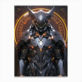 Futuristic Armor Raccoon Canvas Print