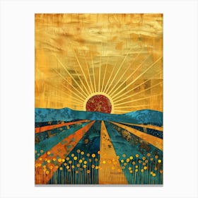 Sunset In The Field 3 Canvas Print