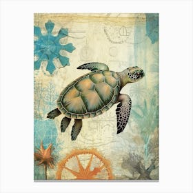 Beach House Sea Turtle  4 Canvas Print