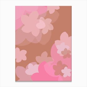 Pink And Brown Flower Collage Canvas Print