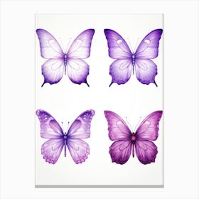 Set Of Purple Butterflies Canvas Print