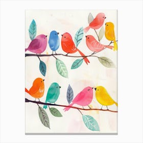 Birds On A Branch 10 Canvas Print