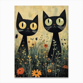 Cats In The Meadow 5 Canvas Print