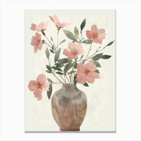 Pink Flowers In A Vase 4 Canvas Print