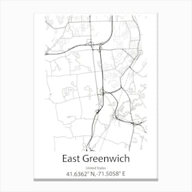 East Greenwich,United States Minimalist Map Canvas Print