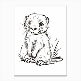 B&W Ferret Canvas Print