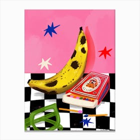 Kitchen Tabletop Banana and Matches Canvas Print