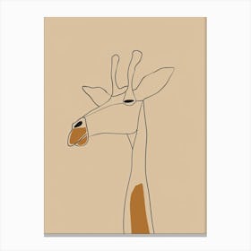 Giraffe - Boho, Line Art 22 Canvas Print