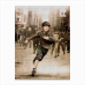 Oliver Twist In A Pixel Dots Art Style Canvas Print