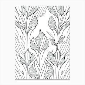 Tulip Leaf William Morris Inspired Canvas Print