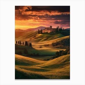 Sunset In Tuscany 2 Canvas Print