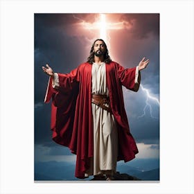 Jesus With Lightning 1 Canvas Print