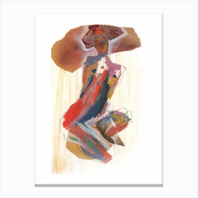 Painted Kiss Collage Woman Egon Schiele Inspired Canvas Print