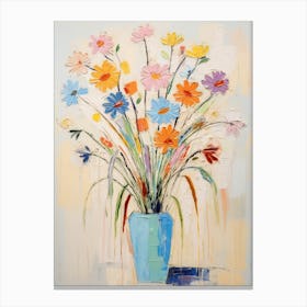 Flower Painting Fauvist Style Flax Flower 3 Canvas Print