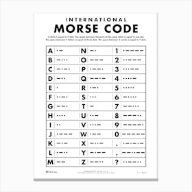 Morse Code Alphabet 2 Canvas Print