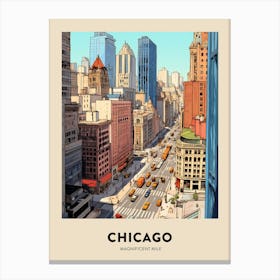 Magnificent Mile Chicago Travel Poster Canvas Print