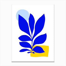 Matisse Inspired 1 Blue And Yellow Canvas Print