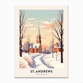 Vintage Winter Travel Poster St Andrews United Kingdom 1 Canvas Print