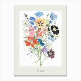 Nigella 3 Collage Flower Bouquet Poster Canvas Print