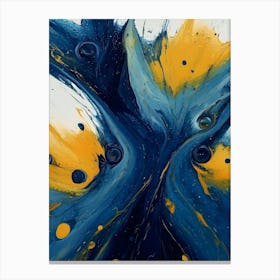 Blue And Yellow Abstract Painting 2 Canvas Print