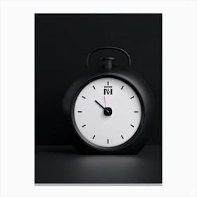 An Isolated Digital Render Of A Sleek Round Business Alarm Clock Its Iconic Pictogram Encased With (1) Canvas Print