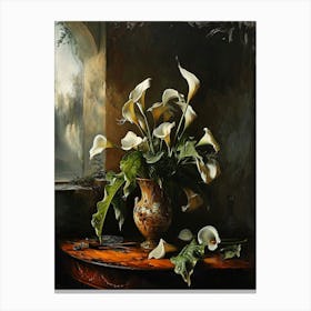 Baroque Floral Still Life Calla Lily 4 Canvas Print