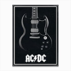 Ac Dc Guitar Poster Canvas Print