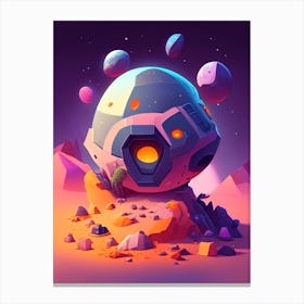 Asteroid Mining Kawaii Kids Space Canvas Print
