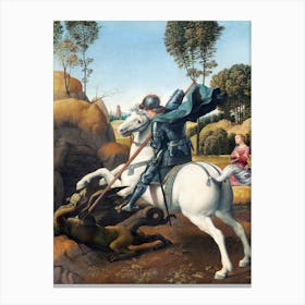 Saint George And The Dragon, Raphael Canvas Print