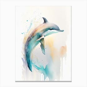 Dusky Dolphin Storybook Watercolour  (3) Canvas Print