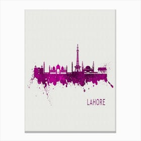 Lahore Pakistan City Purple Canvas Print