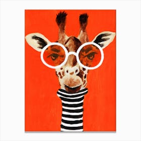 Stripy Giraffe Canvas Print