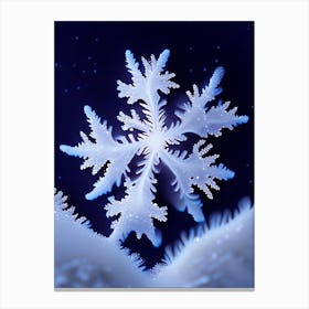 Fernlike Stellar Dendrites, Snowflakes, Soft Colours 1 Canvas Print