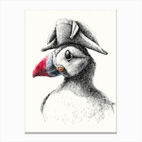 Puffin The Navy Canvas Print