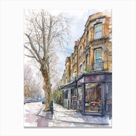 Richmond Upon Thames London Borough   Street Watercolour 2 Canvas Print