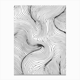 Abstract Wavy Lines Minimalist Line Art Monoline Illustration 1 Canvas Print