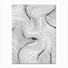 Abstract Wavy Lines Minimalist Line Art Monoline Illustration 1 Canvas Print