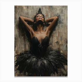 Black Feathered Dancer Canvas Print