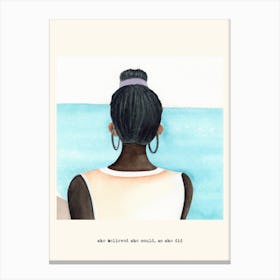 She Believed She Could, So She Did Girl Looking At The Sea Canvas Print