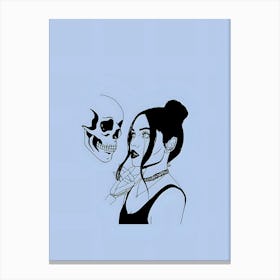 Portrait Of A Girl With A Skull Canvas Print