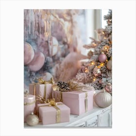 Pink Christmas Tree 5 Canvas Print