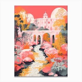 Ninfa Gardens Abstract Riso Style 3 Canvas Print