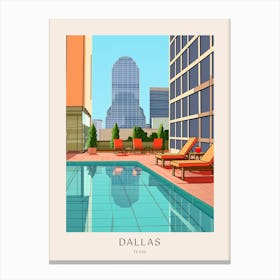 Dallas, Texas Midcentury Modern Pool Poster Canvas Print