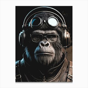 Cool Gorilla Wearing Headset Leinwandbilder